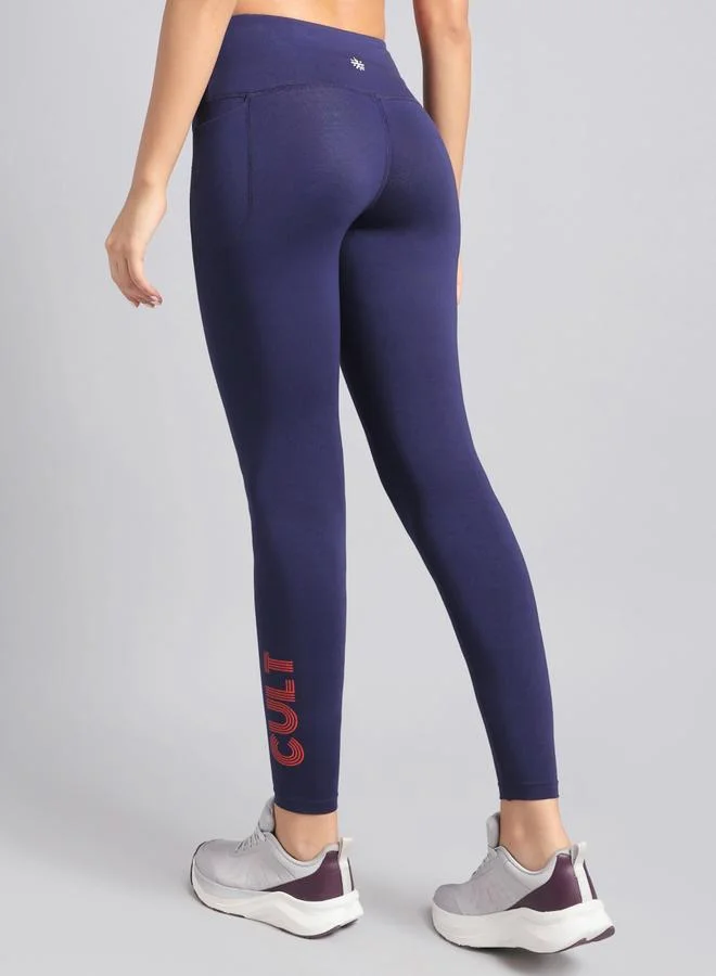 Cult Women Navy Premium Cotton Training Leggings